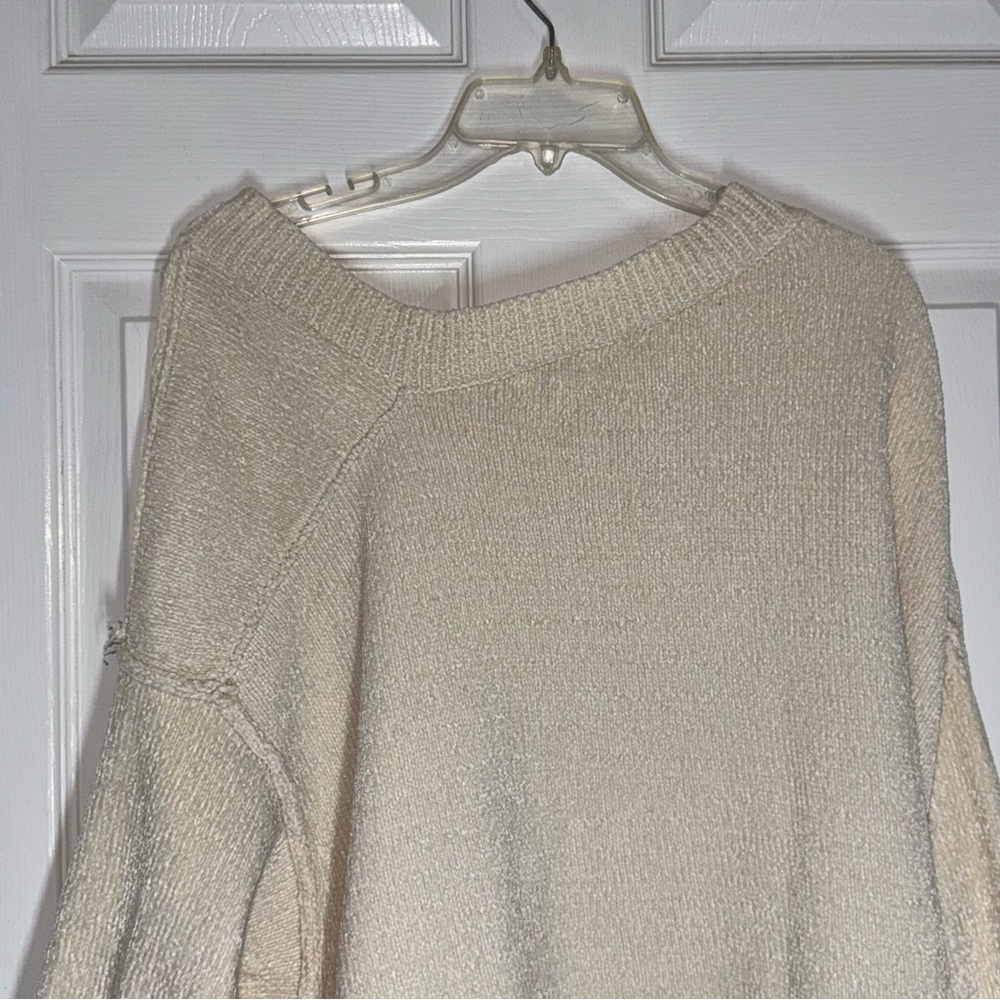 Umgee Off-the-Shoulder Cream Sweater - Picture 9 of 14